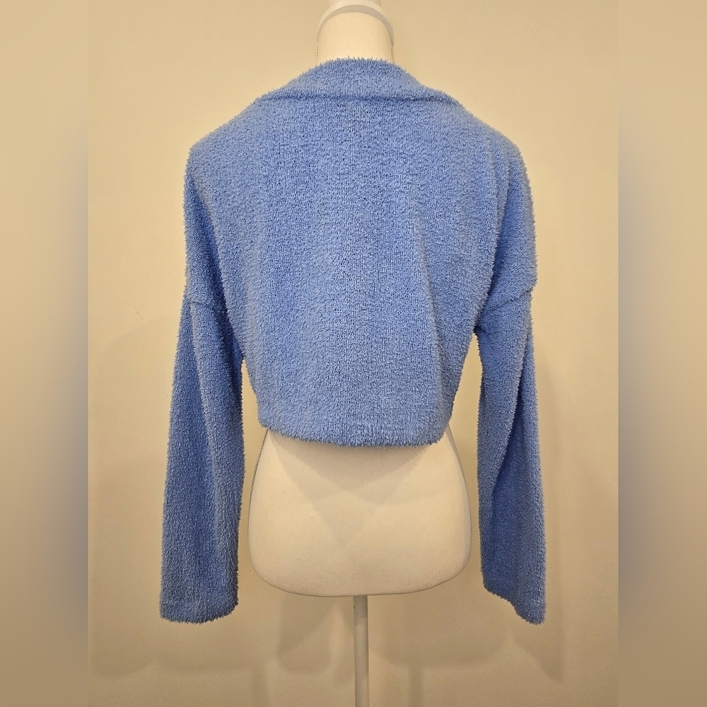 NWT Blue V-Neck Button-Up Women Sweater - Picture 3 of 9
